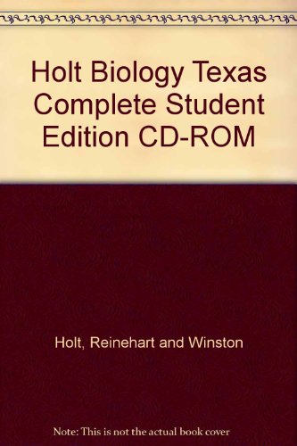 Book Holt Biology Texas Complete Student Edition Cd-rom free