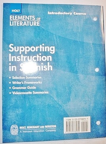 Book Supporting Instruction In Spanish (elements Of Literature, Introductory Course, Grade 6) free