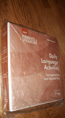 Book Holt Elements Of Literature, Fifth Course: Daily Language Activities Transparencies (grammar, Usage, free