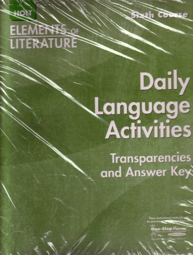Book Elements of Literature Daily Language Activities Transparencies Sixth Course Grade 12 free