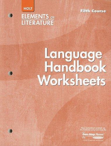Book Elements of Literature: Language Handbook Worksheets Grade 11 Fifth Course free