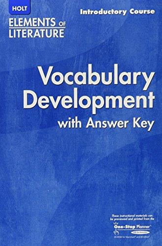 Book Elements Of Literature: Vocabulary Development With Answer Key, Introductory Course free