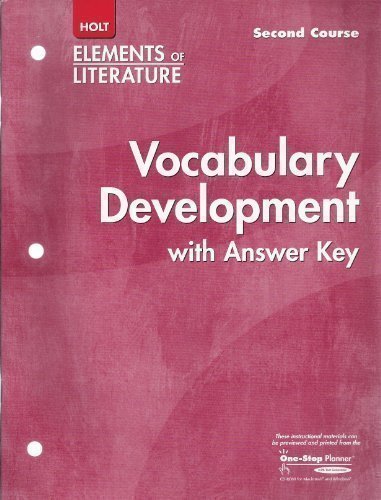 Book Holt Elements Of Literature 2nd Course Vocabulary Development With Answer Key free