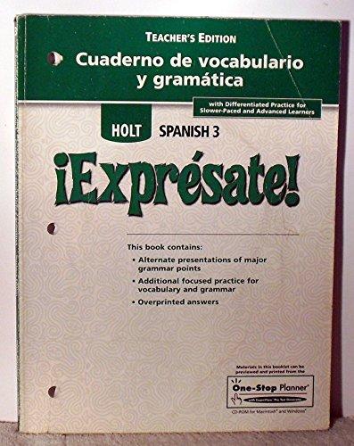 Book ¡Exprésate!: Cuaderno de vocabulario y gramatica Teacher's Edition Level 3 free