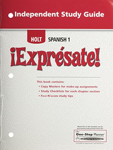 Book ¡Exprésate!: Independent Study Guide Levels 1A/1B/1 free