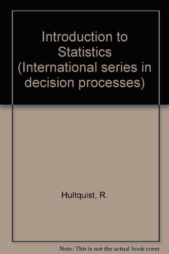 Book Introduction To Statistics (international Series In Decision Processes) free