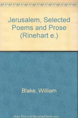 Book Jerusalem, Selected Poems And Prose (rinehart E.) free