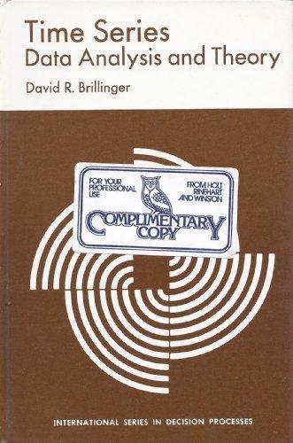 Book Time series: data analysis and theory (International series in decision processes) free