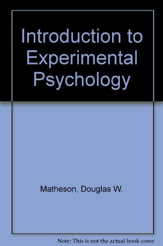 Book Introduction to experimental psychology free