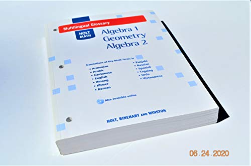 Book Multilingual Glossary Holt Math Algebra 1, Geometry, Algebra 2 free