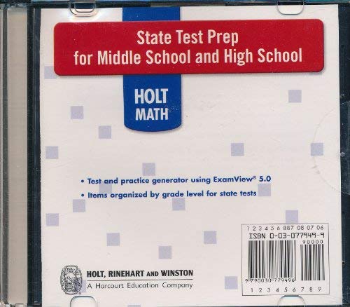 Book Holt Algebra 1: State Test Prep CD-ROM free