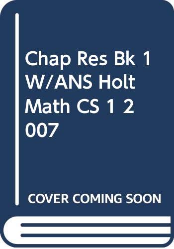 Book Chap Res Bk 1 W/ANS Holt Math CS 1 2007 free