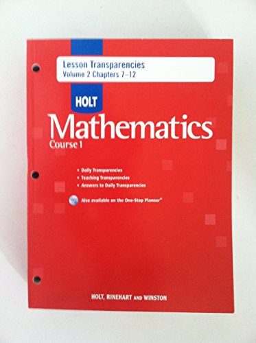 Book Holt Mathematics Course 1: Lesson Transparencies (Vol.2 Chapters 7-12) free