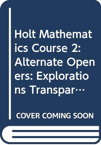 Book Holt Mathematics Course 2: Alternate Openers: Explorations Transparencies with Answer Key free