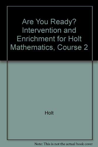 Book Holt Mathematics Course 2: Are You Ready? Intervention and Enrichment with Answer Key free