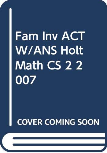 Book Holt Mathematics Course 2: Family Involvement Activities with Answer Key free