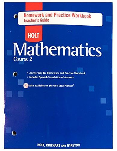 Book Holt Mathematics: Homework and Practive workbook Teacher Guide Course 2 free