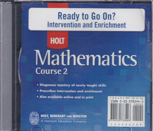 Book Holt Mathematics Course 2: Ready to Go On? Intervention CD-ROM free