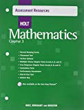 Book Holt Mathematics Course 3: Assessment Resources with Answer Key free