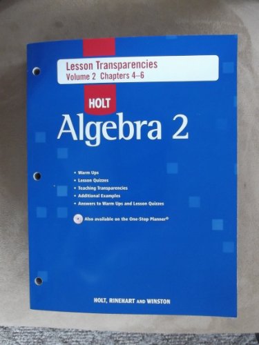 Book Holt Algebra 2: Lesson Transparencies, Volume 2 Chapters 5–7 free