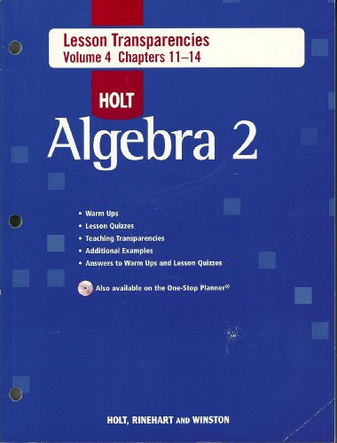 Book Holt Algebra 2: Lesson Transparencies, Volume 4 Chapters 11–14 free