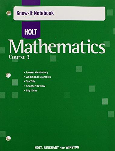 Book Holt Mathematics: Know-It Notebook Course 3 free