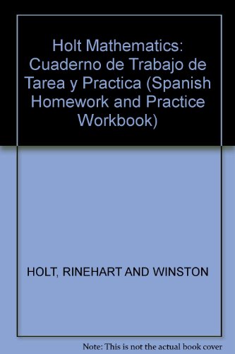 Book Holt Mathematics Course 3: Libro de trabajo: tarea y práctica free