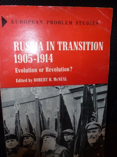 Book Russia In Transition, 1905-1914;: Evolution Or Revolution? (european Problem Studies) free