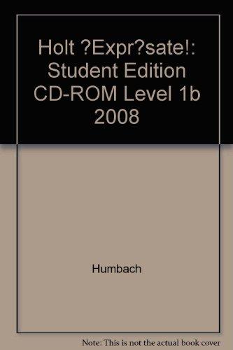 Book ¡Exprésate!: Student Edition CD-ROM Level 1B 2008 free