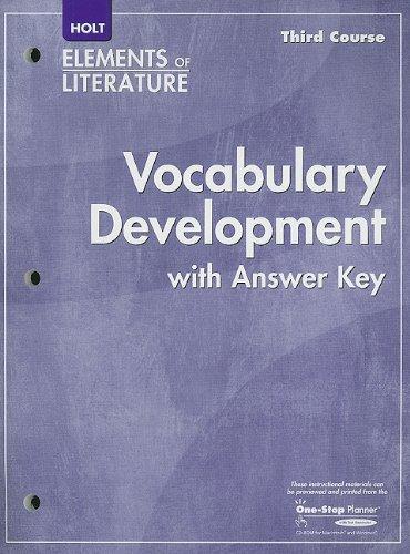 Book Elements of Literature, Grade 9 Vocabulary Development Third Course free