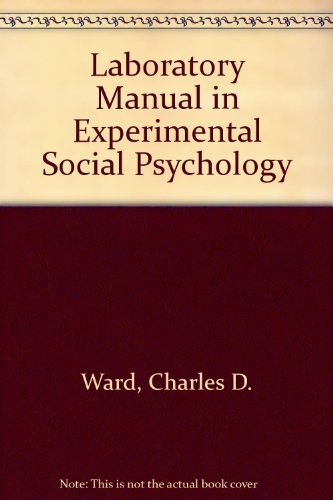 Book Laboratory Manual in Experimental Social Psychology free