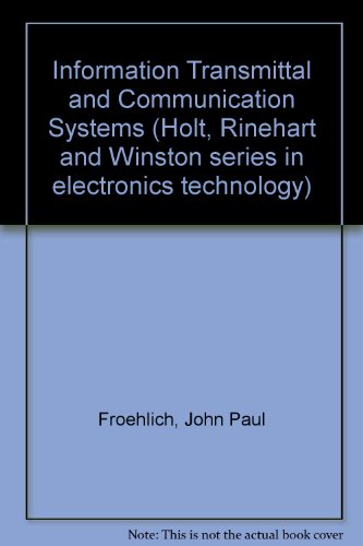 Book Information Transmittal And Communicating Systems free