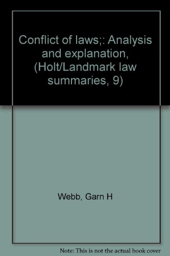 Book Conflict of Laws: Analysis and Explanation free