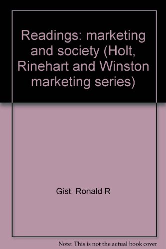 Book Readings: marketing and society (Holt, Rinehart and Winston marketing series) free