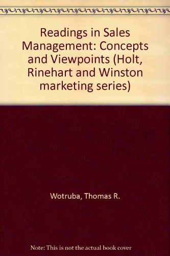 Book Readings In Sales Management: Concepts And Viewpoints free