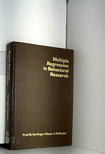Book Multiple regression in behavioral research free