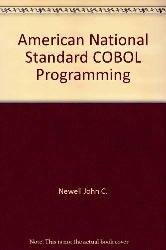 Book American National Standard COBOL Programming free