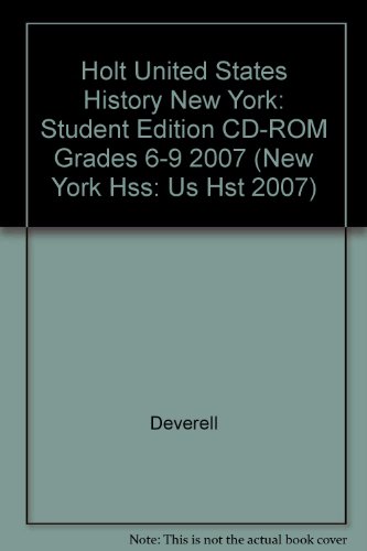 Book Holt United States History New York: Student Edition Cd-rom Grades 6-9 2007 free
