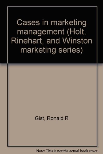 Book Cases In Marketing Management (holt, Rinehart, And Winston Marketing Series) free