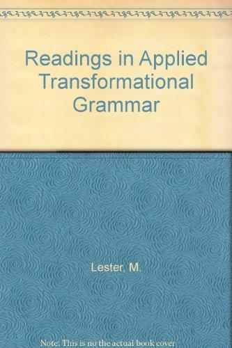 Book Readings In Applied Transformational Grammar free