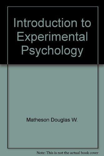 Book Introduction to experimental psychology free