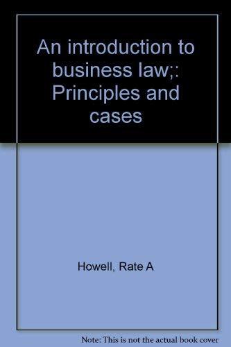 Book An Introduction To Business Law: Principles And Cases free