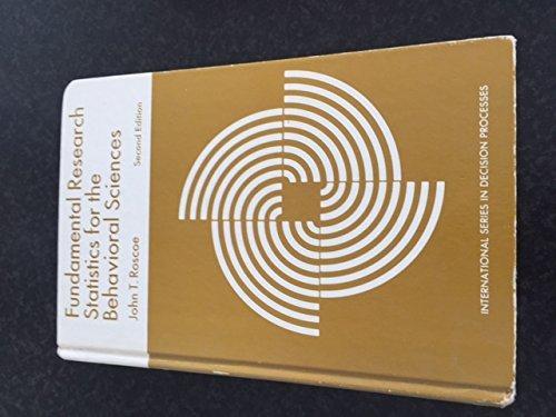 Book Fundamental Research Statistics for the Behavioral Sciences (Editors' Series in Marketing) free