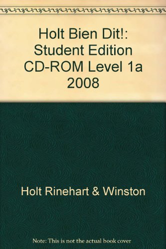 Book Bien Dit: Level 1a Student Edition on CD-ROM free