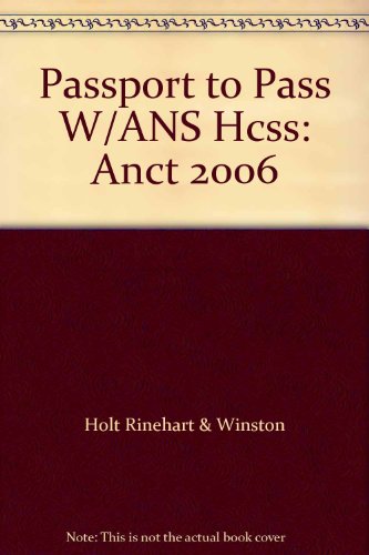 Book Holt World History Ancient Civilizations California: Passport To Pass With Answer Key Grades 6-8 free
