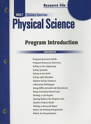 Book Holt Science Spectrum: Physical Science with Earth and Space Science: Program Introduction Resource File free