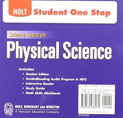 Book Holt Science Spectrum: Physical Science with Earth and Space Science: Student One-Stop CD-ROM 2008 free