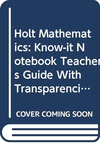 Book Holt Mathematics: Know-It Notebook Teachers Guide with Transparencies Volume 1 Course 3 free