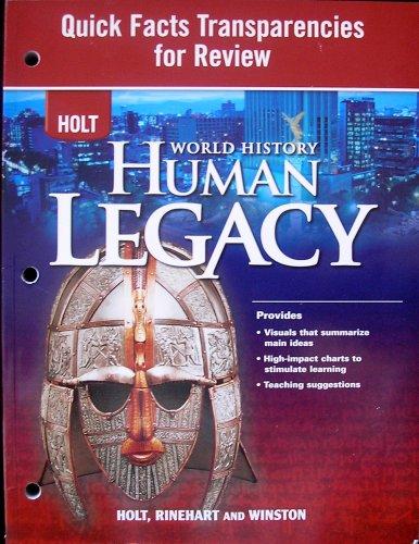 Book Holt World History Human Legacy, Quick Facts Transparencies For Review free