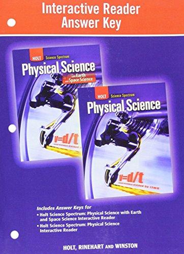 Book Holt Science Spectrum: Physical Science with Earth and Space Science: Interactive Reader Answer Key free